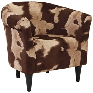 Fox Hill Trading Marlee Traditional Fabric Club Chair in Brown