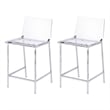 Fox Hill Trading Pure Decor 24&quot Metal Counter Stools in Chrome (Set of 2)