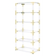 Fox Hill Trading Pure Decor Lucite Acrylic Bookcase with 6 Shelf in Clear