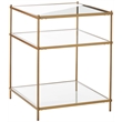 Fox Hill Trading Millenial Glass and Metal End Table in Gold