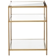 Fox Hill Trading Millenial Glass and Metal End Table in Gold