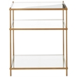 Fox Hill Trading Millenial Glass and Metal End Table in Gold