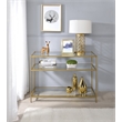 Fox Hill Trading Millenial 3-Tier Glass and Metal Console Table in Gold