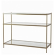 Fox Hill Trading Millenial 3-Tier Glass and Metal Console Table in Gold