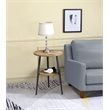 Fox Hill Trading Millenial Lumi 2-Tier Round Wood End Table in Light Wood/Black