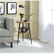 Fox Hill Trading Millenial Lumi 2-Tier Round Wood End Table in Light Wood/Black