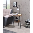 Fox Hill Trading Millenial Lumi 2-Tier Round Wood End Table in Dark Wood/Black