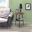 Fox Hill Trading Millenial Lumi 2-Tier Round Wood End Table in Dark Wood/Black