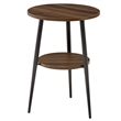 Fox Hill Trading Millenial Lumi 2-Tier Round Wood End Table in Dark Wood/Black