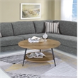 Fox Hill Trading Millenial Lumi 2-Tier Round Coffee Table in Light Wood/Black