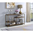 Fox Hill Trading Millenial Zig 4-Tier Wood and Metal Console Table in Brown