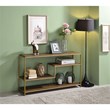 Fox Hill Trading Millenial Zig 4-Tier Wood and Metal Console Table in Brown