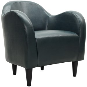 Fox Hill Trading Big Max Charleston Faux Leather Club Chair in Black