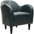 Fox Hill Trading Big Max Charleston Faux Leather Club Chair in Black