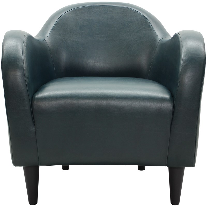 Fox Hill Trading Big Max Charleston Faux Leather Club Chair in Black