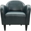 Fox Hill Trading Big Max Charleston Faux Leather Club Chair in Black