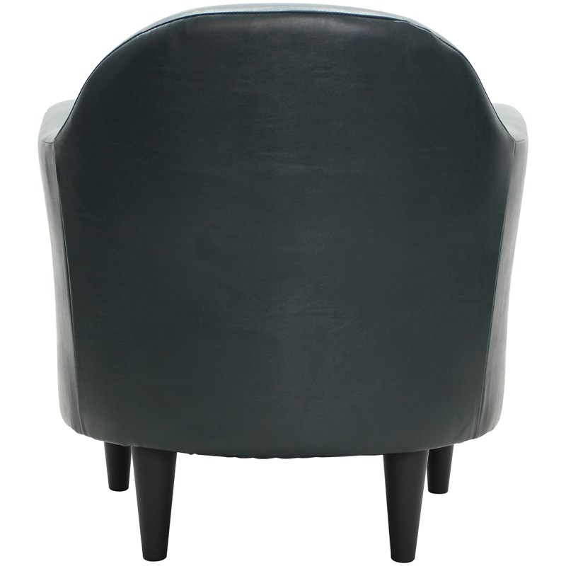 Fox Hill Trading Big Max Charleston Faux Leather Club Chair in Black