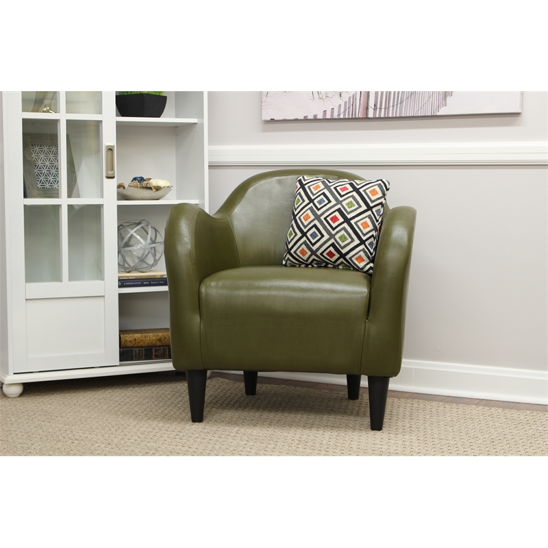 Fox Hill Trading Big Max Charleston Faux Leather Club Chair in Green