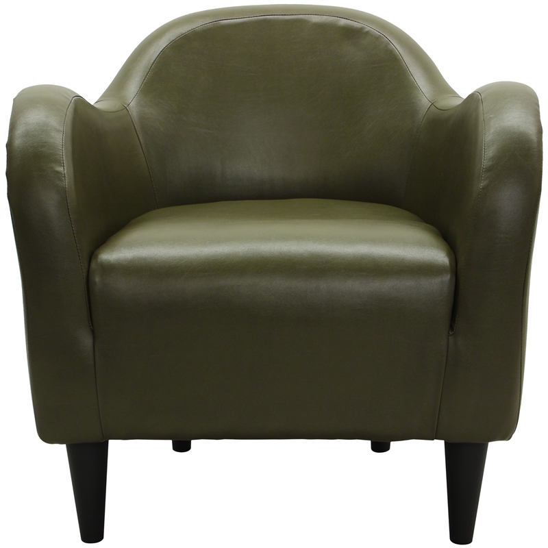 Fox Hill Trading Big Max Charleston Faux Leather Club Chair in Green