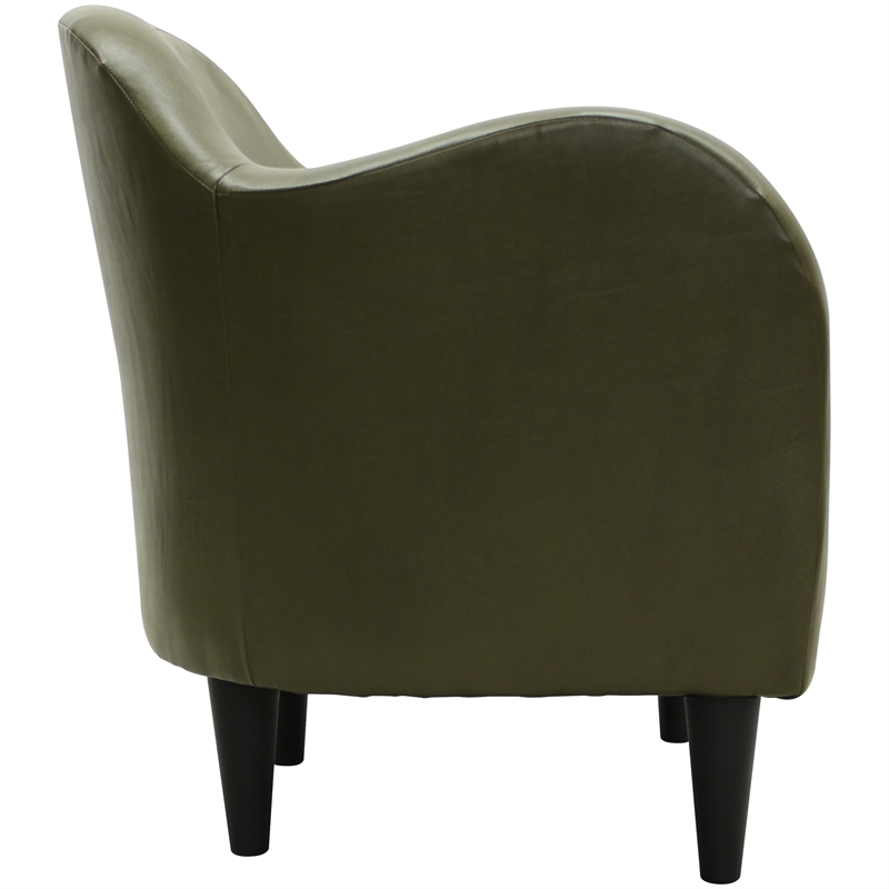 Fox Hill Trading Big Max Charleston Faux Leather Club Chair in Green