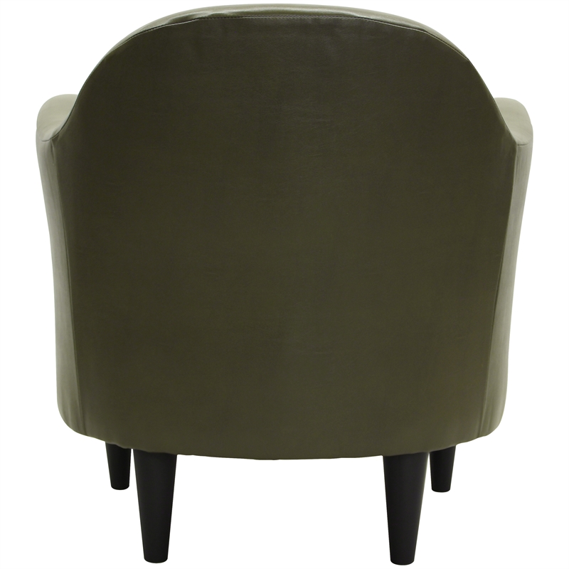 Fox Hill Trading Big Max Charleston Faux Leather Club Chair in Green