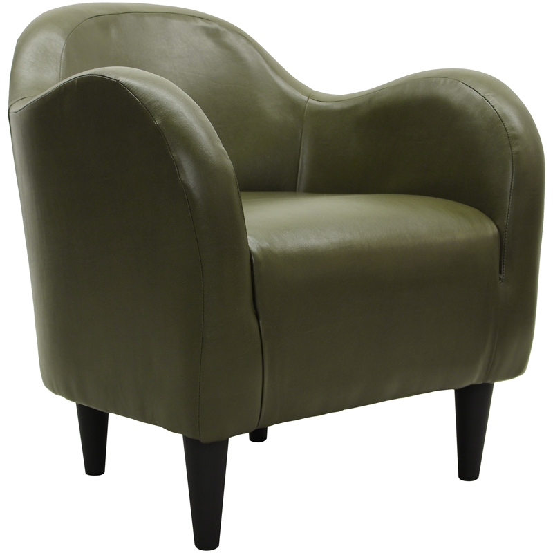 Fox Hill Trading Big Max Charleston Faux Leather Club Chair in Green