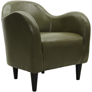 Fox Hill Trading Big Max Charleston Faux Leather Club Chair in Green
