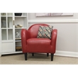Fox Hill Trading Big Max Charleston Faux Leather Club Chair in Red
