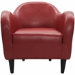 Fox Hill Trading Big Max Charleston Faux Leather Club Chair in Red