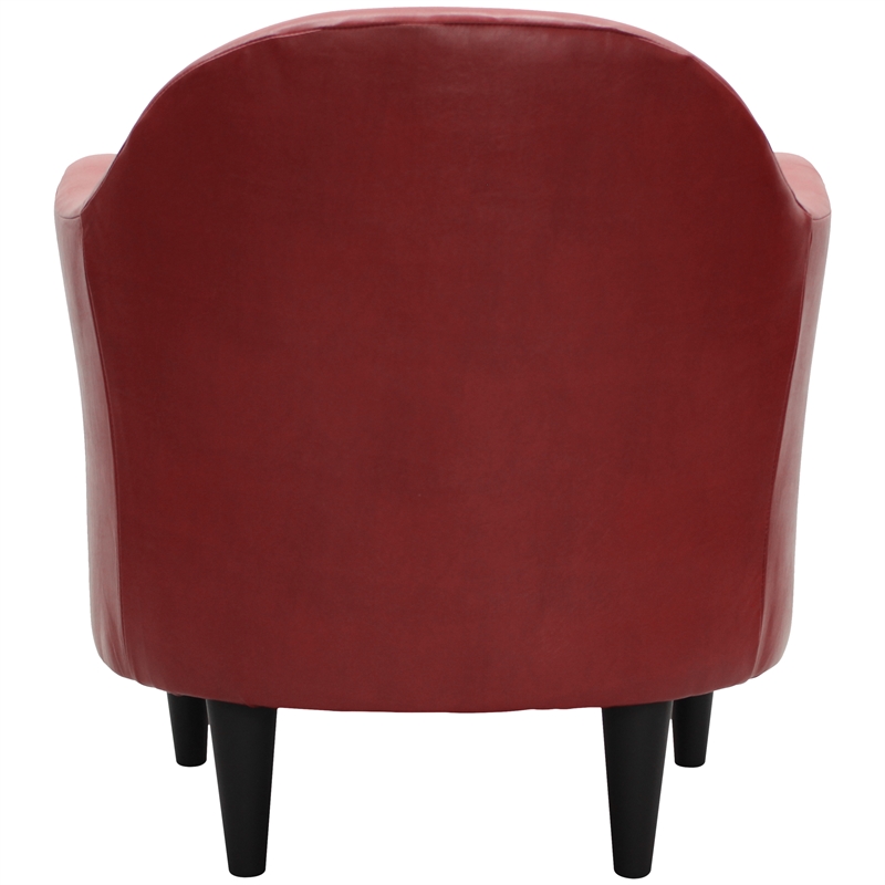 Fox Hill Trading Big Max Charleston Faux Leather Club Chair in Red