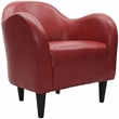 Fox Hill Trading Big Max Charleston Faux Leather Club Chair in Red