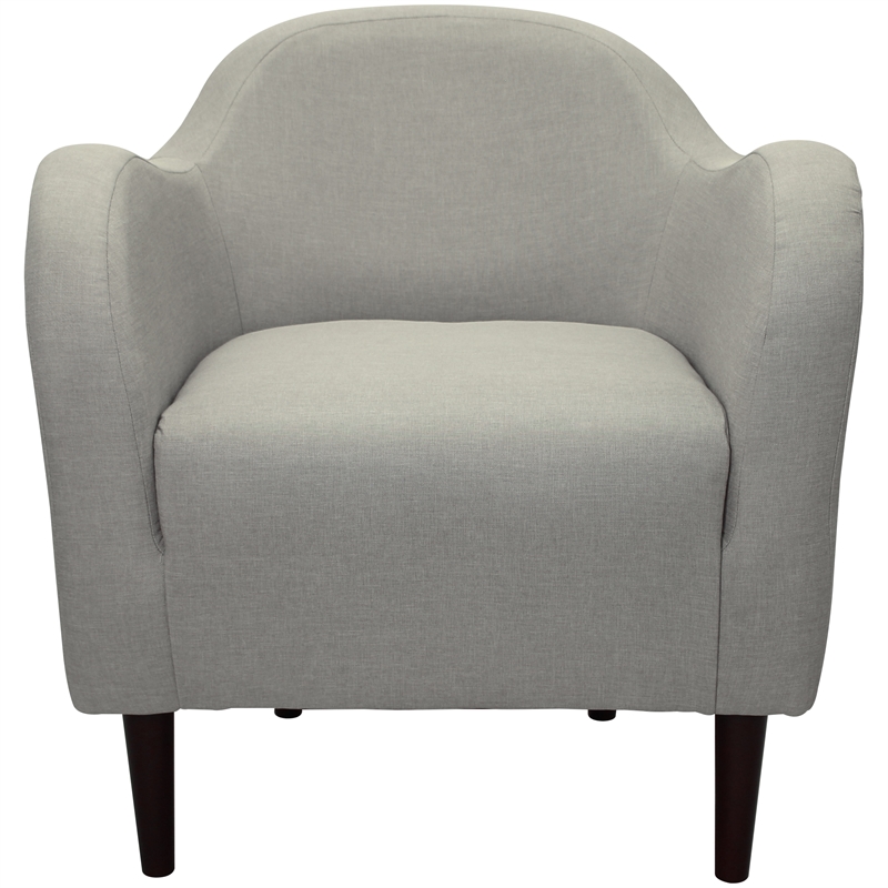 Fox Hill Trading Big Max Julian Mid-Century Fabric and EPS Arm Chair in Cream