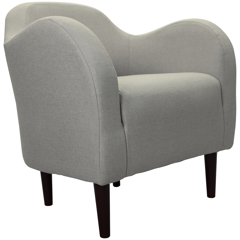 Fox Hill Trading Big Max Julian Mid-Century Fabric and EPS Arm Chair in Cream