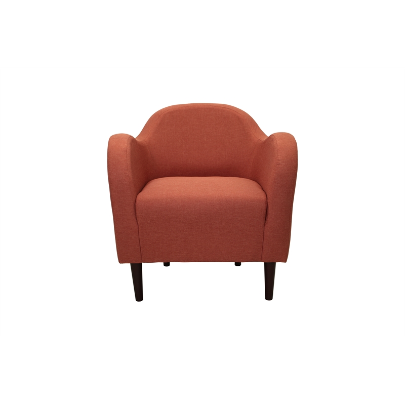 Fox Hill Trading Big Max Julian Mid-Century Fabric and EPS Arm Chair in Orange