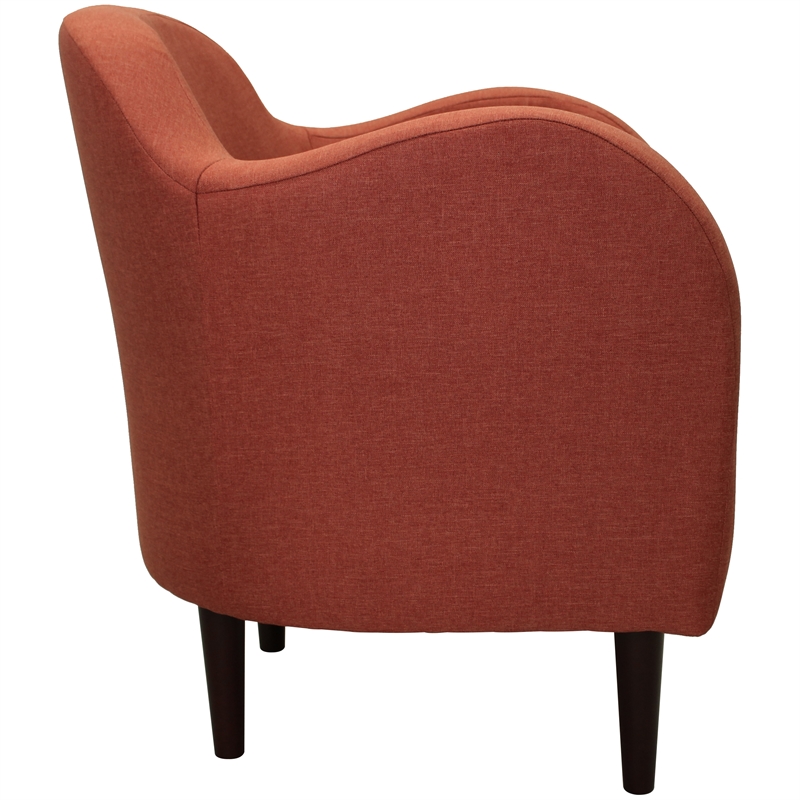 Fox Hill Trading Big Max Julian Mid-Century Fabric and EPS Arm Chair in Orange