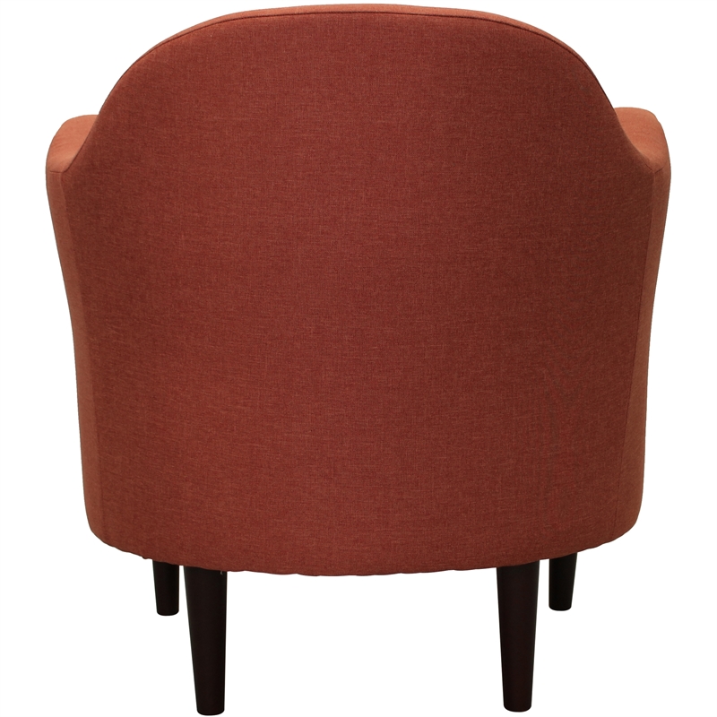 Fox Hill Trading Big Max Julian Mid-Century Fabric and EPS Arm Chair in Orange