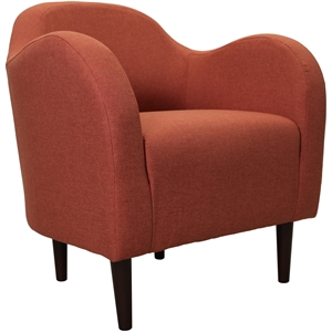Fox Hill Trading Big Max Julian Mid-Century Fabric and EPS Arm Chair in Orange