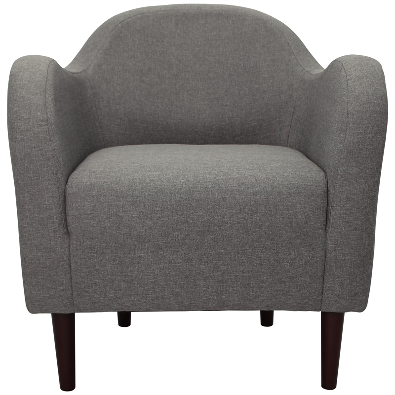 Fox Hill Trading Big Max Julian Mid-Century Fabric EPS Arm Chair in Dark Gray