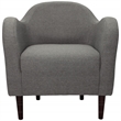 Fox Hill Trading Big Max Julian Mid-Century Fabric EPS Arm Chair in Dark Gray