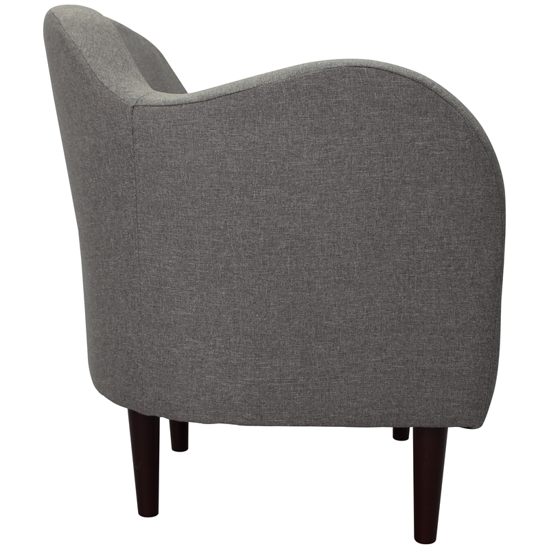 Fox Hill Trading Big Max Julian Mid-Century Fabric EPS Arm Chair in Dark Gray