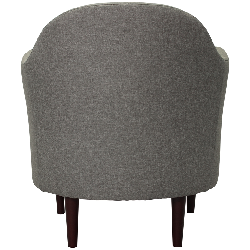 Fox Hill Trading Big Max Julian Mid-Century Fabric EPS Arm Chair in Dark Gray