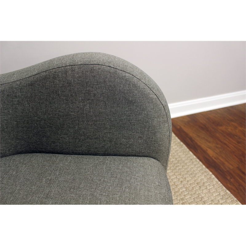 Fox Hill Trading Big Max Julian Mid-Century Fabric EPS Arm Chair in Dark Gray
