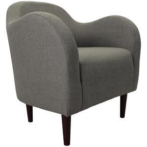 Fox Hill Trading Big Max Julian Mid-Century Fabric EPS Arm Chair in Dark Gray