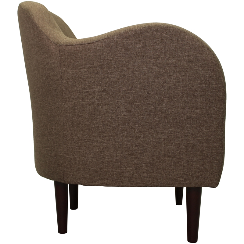 Fox Hill Trading Big Max Julian Mid-Century Fabric EPS Arm Chair in Pecan Brown