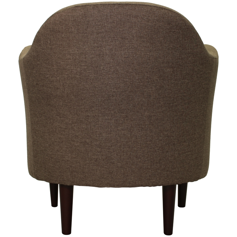 Fox Hill Trading Big Max Julian Mid-Century Fabric EPS Arm Chair in Pecan Brown