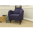 Fox Hill Trading Big Max Julian Mid-Century Fabric and EPS Arm Chair in Purple
