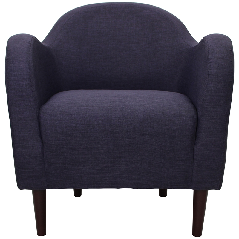 Fox Hill Trading Big Max Julian Mid-Century Fabric and EPS Arm Chair in Purple