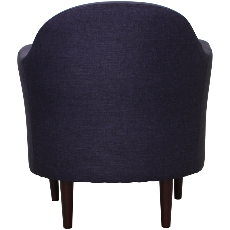 Fox Hill Trading Big Max Julian Mid-Century Fabric and EPS Arm Chair in Purple