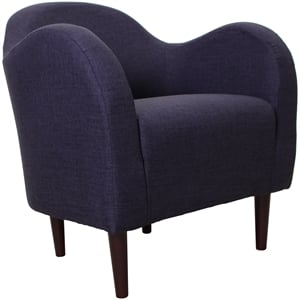 Fox Hill Trading Big Max Julian Mid-Century Fabric and EPS Arm Chair in Purple