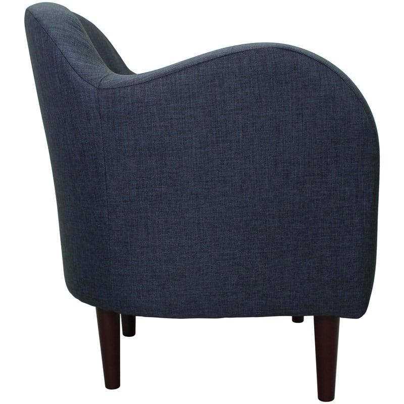 Fox Hill Trading Big Max Julian Mid-Century Fabric EPS Arm Chair in Navy Blue